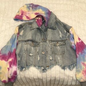 Dance & Marvel Pastel Tie-Dye Denim Jacket